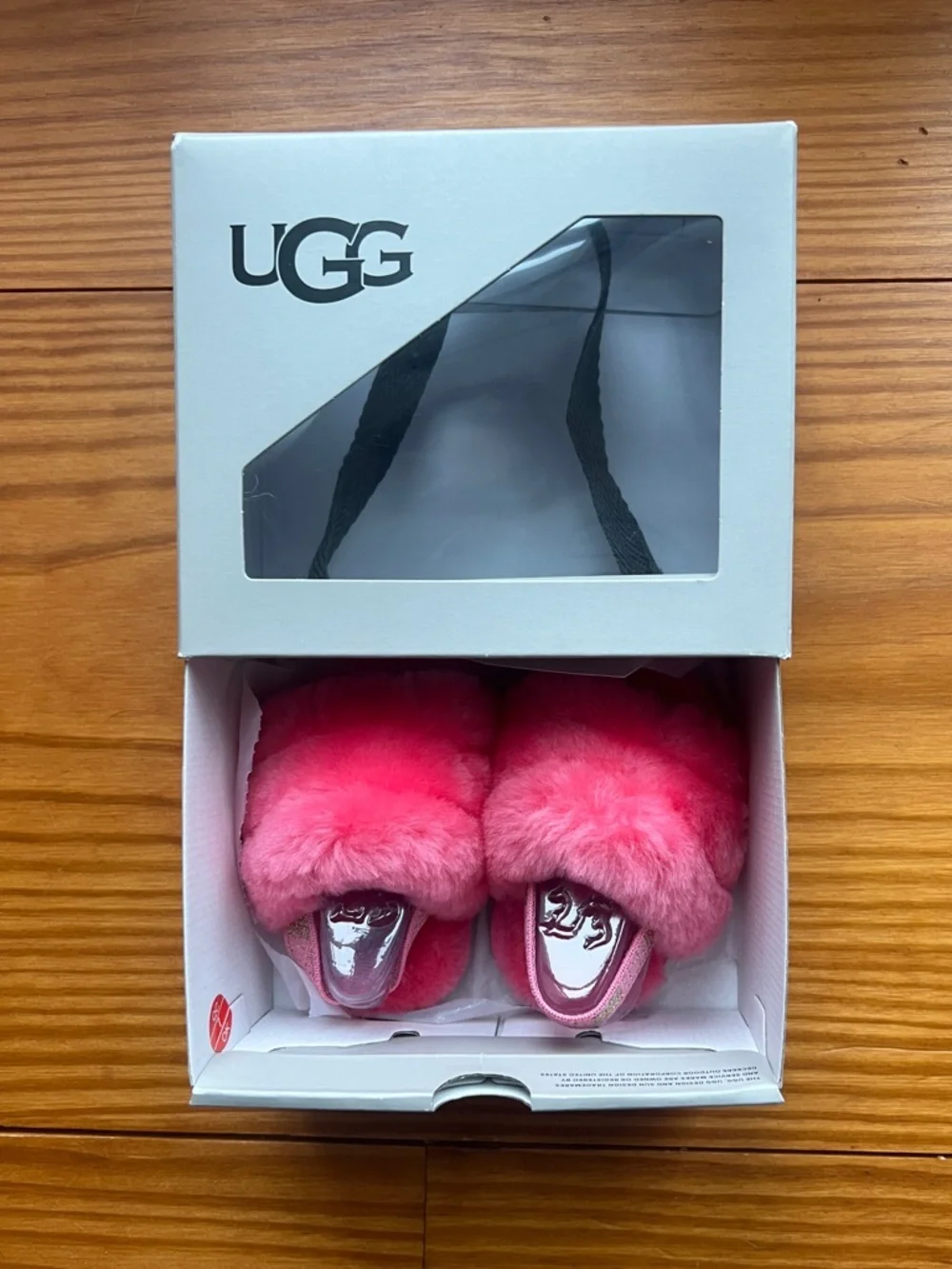 UGG Pink Rose I Fluff Yeah Slide 02/03 NWT